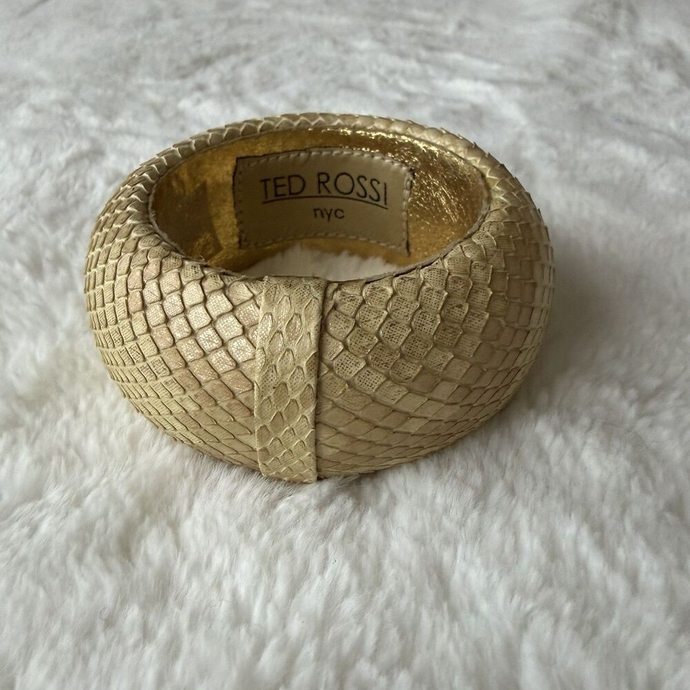 Ted Rossi NYC Snakeskin & Leather Bangle Bracelet